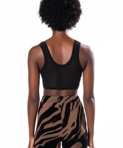 EASY GOING MESH DEEP V BRA TOP -akira shop easy going mesh deep v bra top black 6 6