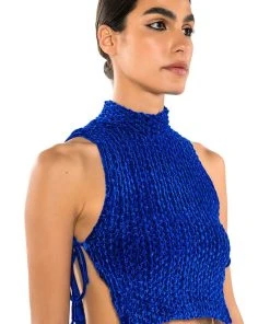 ECHO VELVET SLEEVELESS TOP IN BLUE 12 ECHO VELVET SLEEVELESS TOP IN BLUE -akira shop echo velvet sleeveless top in blue blue 2 2 c1