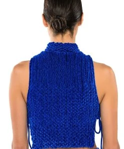 ECHO VELVET SLEEVELESS TOP IN BLUE 10 ECHO VELVET SLEEVELESS TOP IN BLUE -akira shop echo velvet sleeveless top in blue blue 5 5