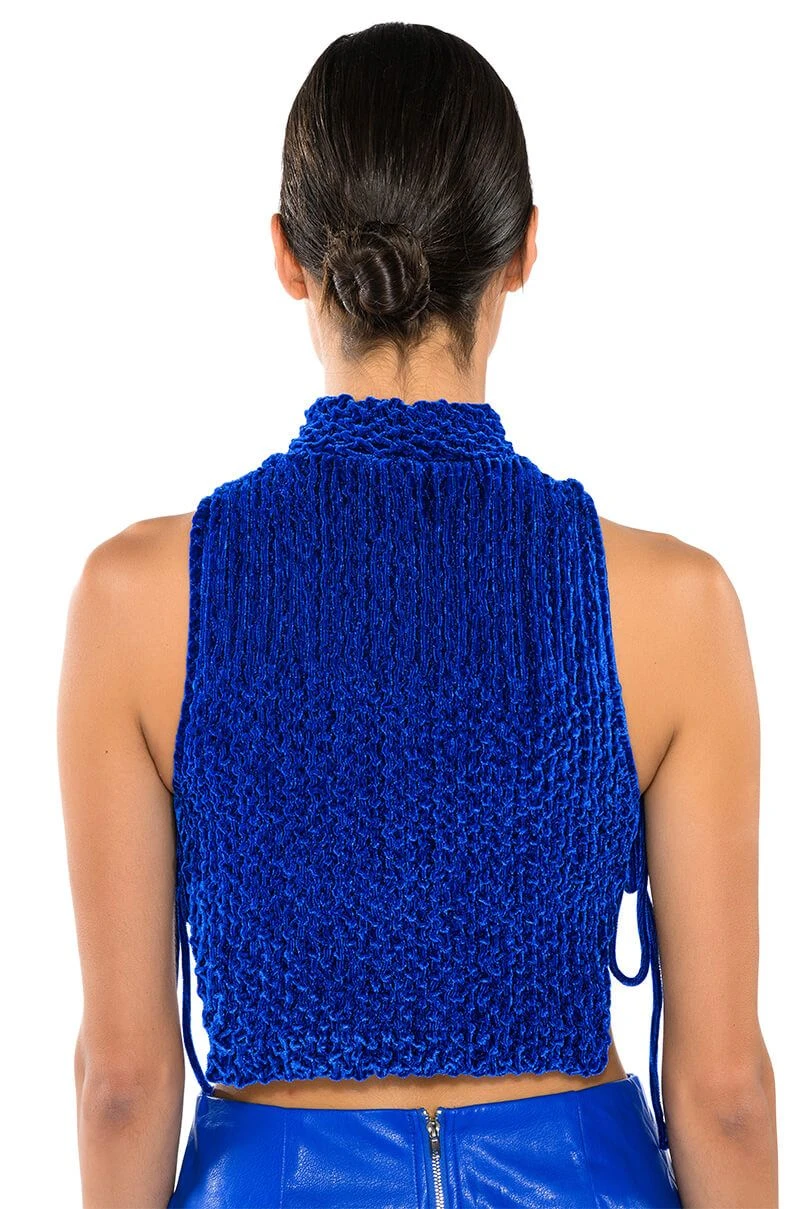 ECHO VELVET SLEEVELESS TOP IN BLUE 5 ECHO VELVET SLEEVELESS TOP IN BLUE - Image 3