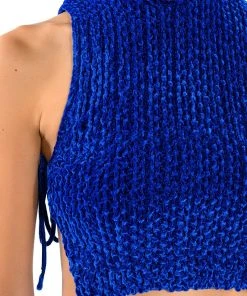 ECHO VELVET SLEEVELESS TOP IN BLUE 11 ECHO VELVET SLEEVELESS TOP IN BLUE -akira shop echo velvet sleeveless top in blue blue 6 6