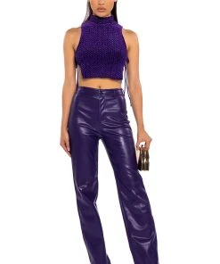 ECHO VELVET SLEEVELESS TOP IN PURPLE -akira shop echo velvet sleeveless top in purple purple 3 3