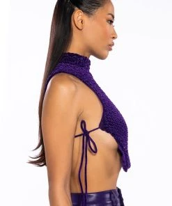 ECHO VELVET SLEEVELESS TOP IN PURPLE -akira shop echo velvet sleeveless top in purple purple 5 5