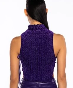 ECHO VELVET SLEEVELESS TOP IN PURPLE -akira shop echo velvet sleeveless top in purple purple 6 6