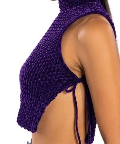 ECHO VELVET SLEEVELESS TOP IN PURPLE -akira shop echo velvet sleeveless top in purple purple 7 7