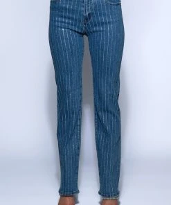 EFFORTLESS GLAM RHINESTONE STRIPE STRAIGHT LEG JEAN -akira shop effortless glam rhinestone stripe wide leg jean blue 4 4 c1