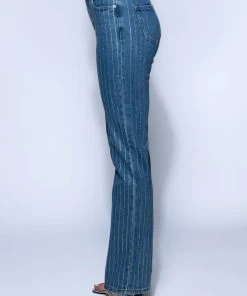 EFFORTLESS GLAM RHINESTONE STRIPE STRAIGHT LEG JEAN -akira shop effortless glam rhinestone stripe wide leg jean blue 5 5 c1