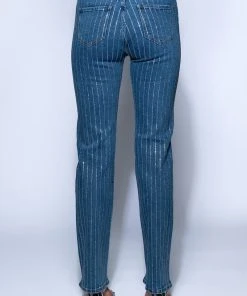 EFFORTLESS GLAM RHINESTONE STRIPE STRAIGHT LEG JEAN -akira shop effortless glam rhinestone stripe wide leg jean blue 6 6 c1