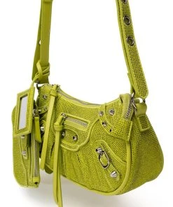 ELEGANT EMBELLISHED BAG IN GREEN -akira shop elegant embellished bag in green green 3 3