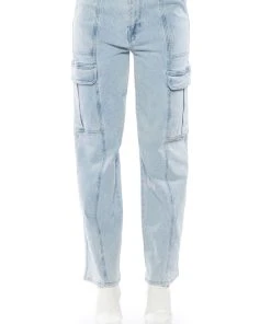 ELIZA DENIM CARGO PANT -akira shop eliza denim cargo pant light blue denim 6 6