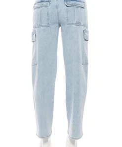 ELIZA DENIM CARGO PANT -akira shop eliza denim cargo pant light blue denim 8 8