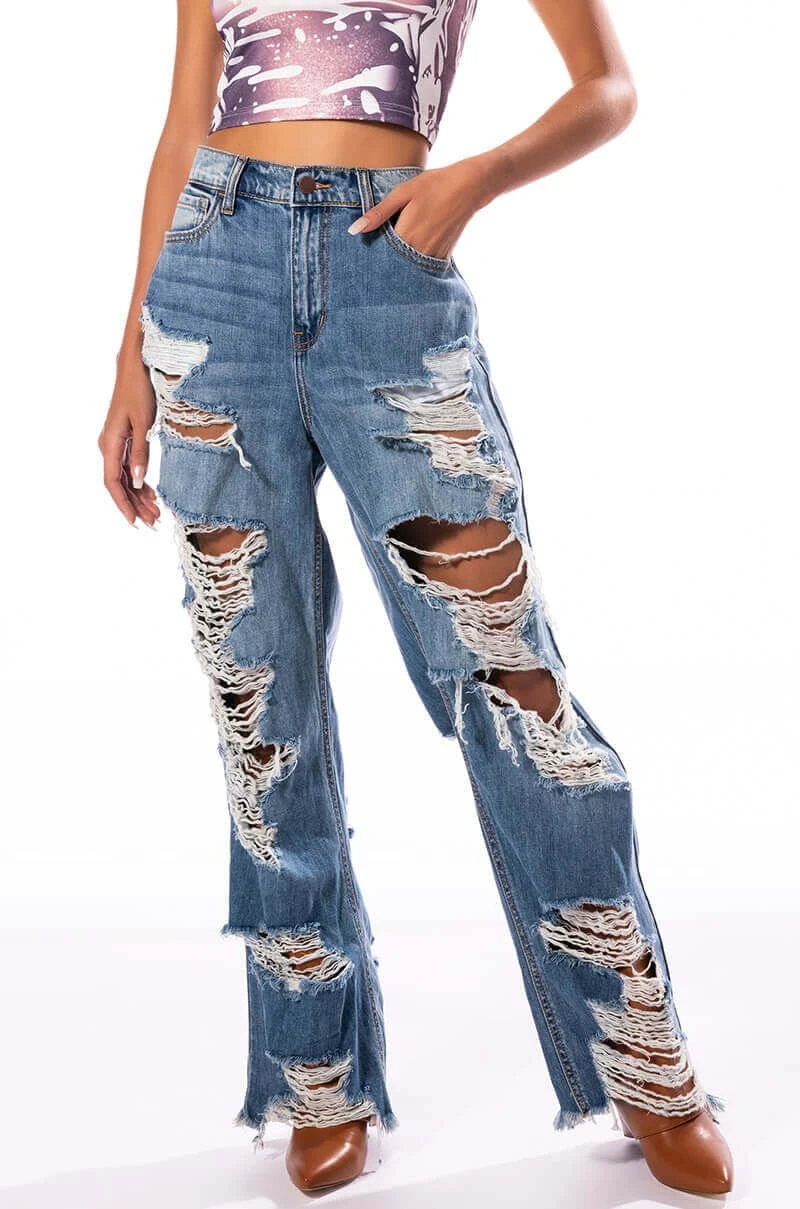 ELLA BELLA HIGH RISE WIDE LEG DISTRESSED JEANS 3 ELLA BELLA HIGH RISE WIDE LEG DISTRESSED JEANS