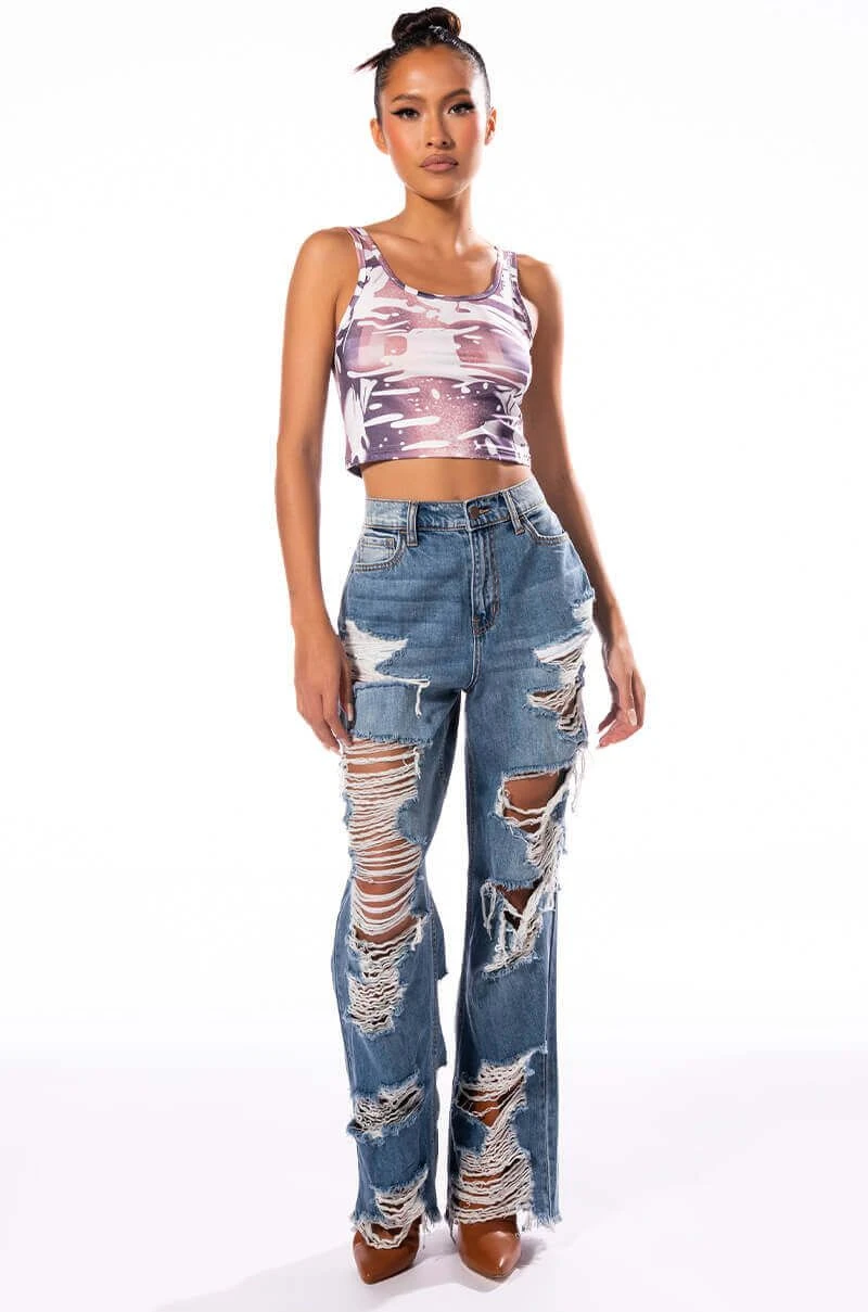 ELLA BELLA HIGH RISE WIDE LEG DISTRESSED JEANS 4 ELLA BELLA HIGH RISE WIDE LEG DISTRESSED JEANS - Image 2