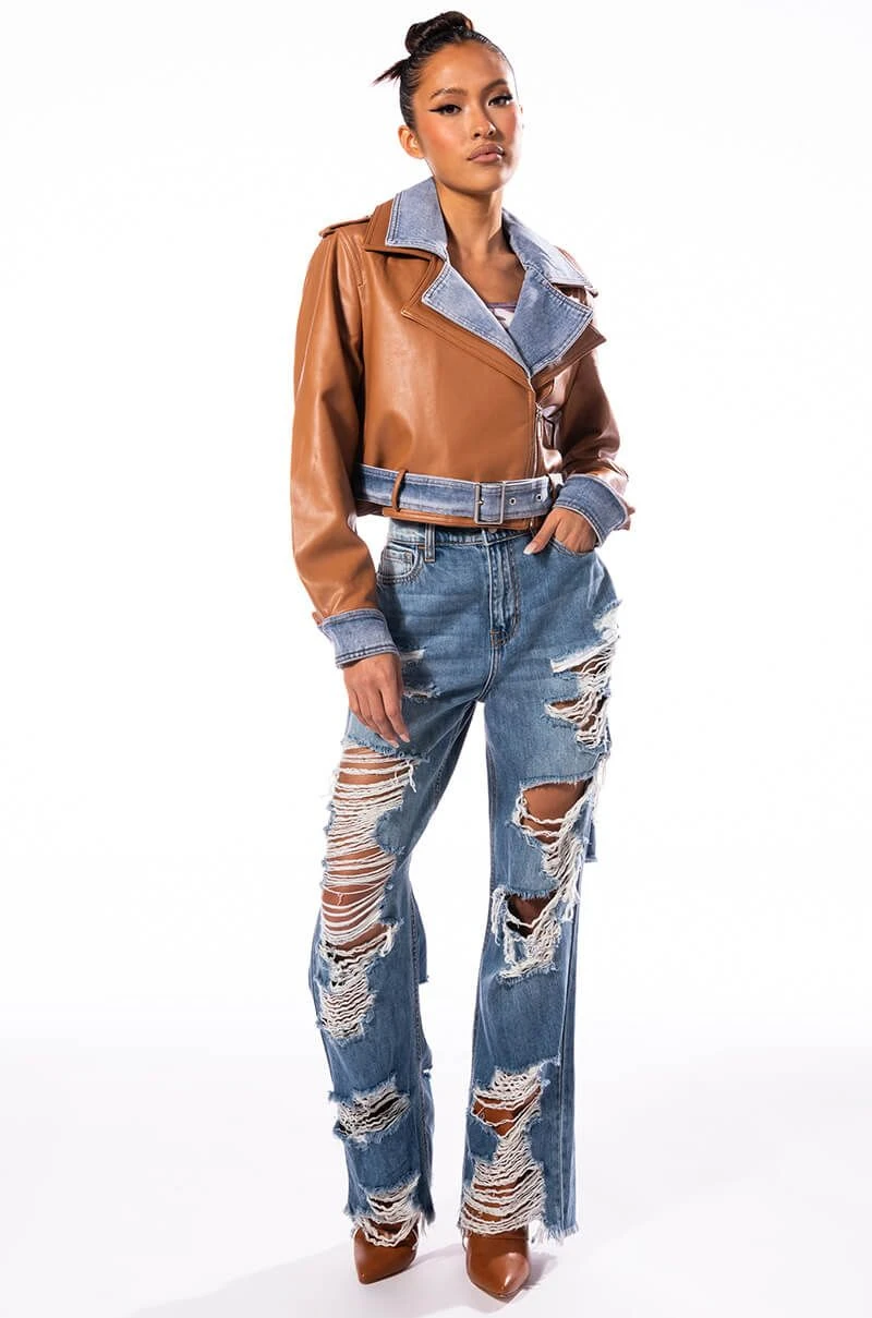 ELLA BELLA HIGH RISE WIDE LEG DISTRESSED JEANS 5 ELLA BELLA HIGH RISE WIDE LEG DISTRESSED JEANS - Image 3