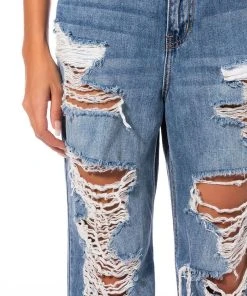 ELLA BELLA HIGH RISE WIDE LEG DISTRESSED JEANS 18 ELLA BELLA HIGH RISE WIDE LEG DISTRESSED JEANS -akira shop ella bella high rise wide leg distressed jeans light blue denim 8 8