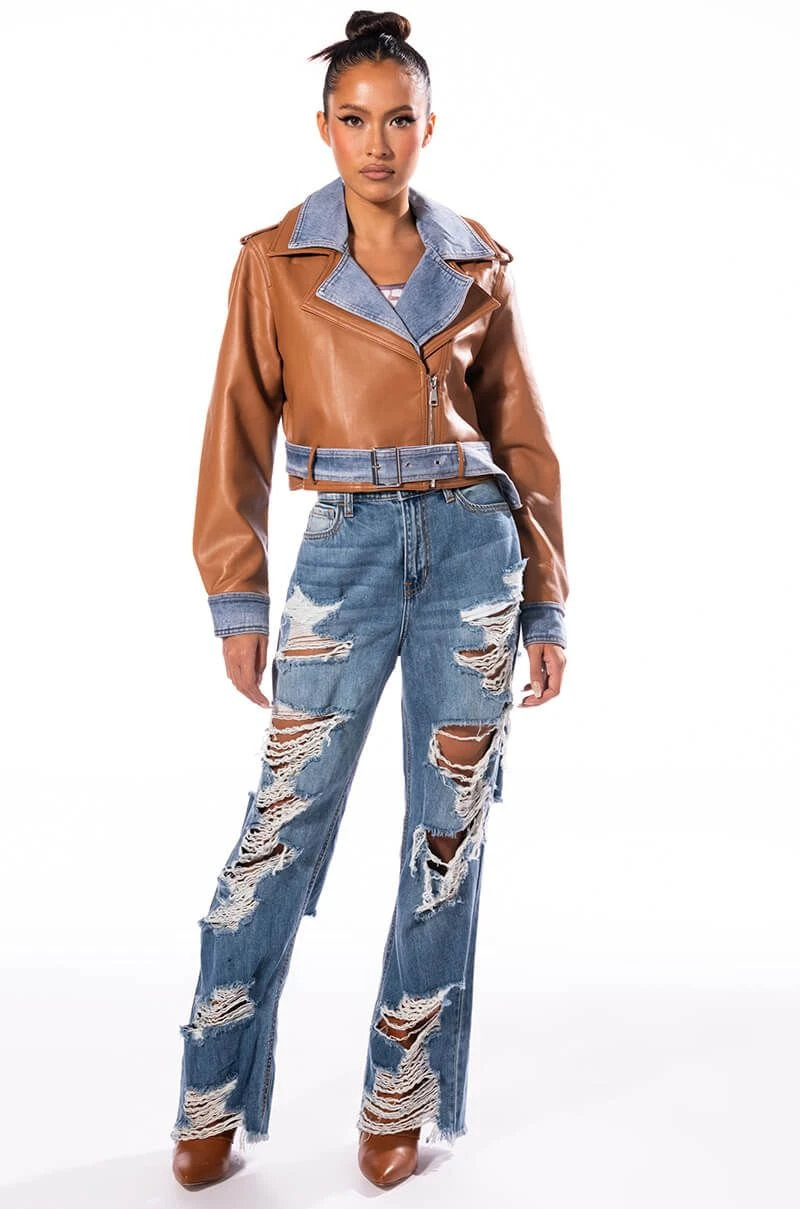 ELLA BELLA HIGH RISE WIDE LEG DISTRESSED JEANS 11 ELLA BELLA HIGH RISE WIDE LEG DISTRESSED JEANS - Image 9