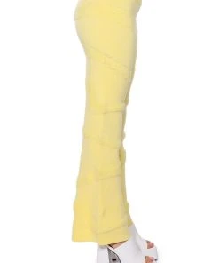 ELLORY TEXTURED WIDE LEG PANT 15 ELLORY TEXTURED WIDE LEG PANT -akira shop ellory textured wide leg pant light yellow 6 6