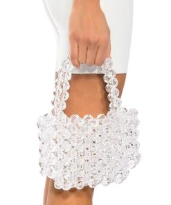 ENCHANTED BEADED BAG IN CLEAR -akira shop enchanted beaded bag in clear clear 1 1