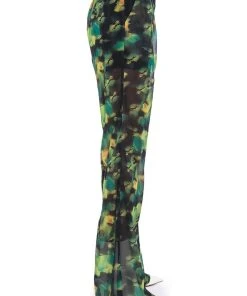 ESCAPE THE ORDINARY PRINTED FLARE TROUSER -akira shop escape the ordinary printed flare trouser green multi 6 6