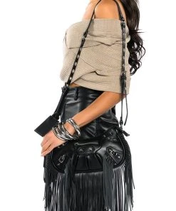 EUPHORIC FRINGE BLACK BAG 9 EUPHORIC FRINGE BLACK BAG -akira shop euphoric fringe black bag black 1 1
