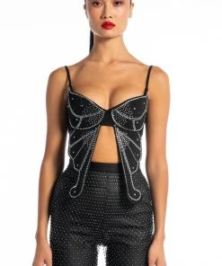 EVER AFTER BUTTERFLY EMBELLISHED BRA -akira shop ever after butterfly embellished bra black 3 3