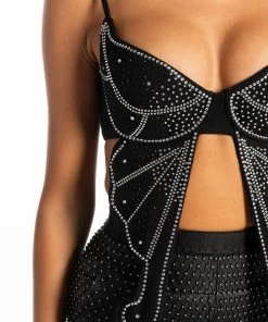 EVER AFTER BUTTERFLY EMBELLISHED BRA -akira shop ever after butterfly embellished bra black 6 6