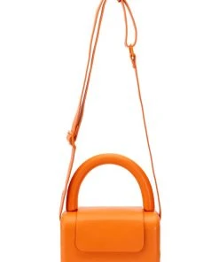 EVERLY PU BOX BAG IN ORANGE -akira shop everly pu box bag in orange orange 4 4