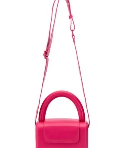 EVERLY PU BOX BAG IN FUCHSIA -akira shop everly pu box bag in solid bone fuchsia 4 4