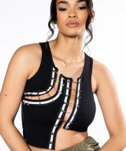 EXPENSIVE TASTE PIN DETAIL TOP