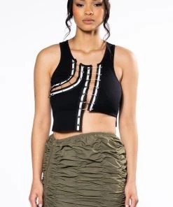 EXPENSIVE TASTE PIN DETAIL TOP -akira shop expensive taste pin detail top black 4 4