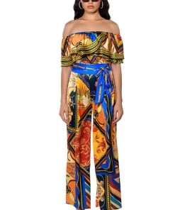 EZRA PRINTED TIE FRONT PALAZZO PANT -akira shop ezra printed tie front palazzo pant multi 3 3