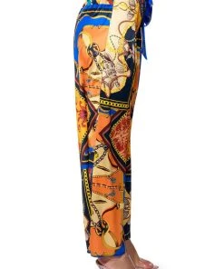 EZRA PRINTED TIE FRONT PALAZZO PANT -akira shop ezra printed tie front palazzo pant multi 6 6