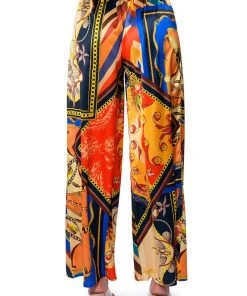 EZRA PRINTED TIE FRONT PALAZZO PANT -akira shop ezra printed tie front palazzo pant multi 7 7