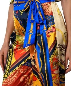 EZRA PRINTED TIE FRONT PALAZZO PANT -akira shop ezra printed tie front palazzo pant multi 8 8