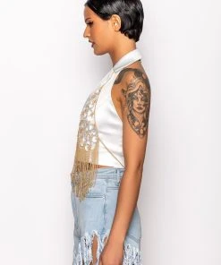 FANTASY DRIP LINK BRA BODY CHAIN 12 FANTASY DRIP LINK BRA BODY CHAIN -akira shop fantasy drip link bra body chain gold clear 4 4