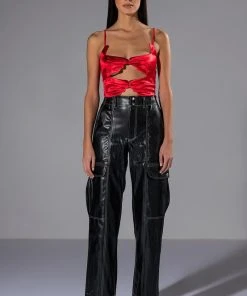 FASHIONABLY LATE FAUX LEATHER RELAXED FIT PANT -akira shop fashionably late faux leather relaxed fit pant black 3 3 c1