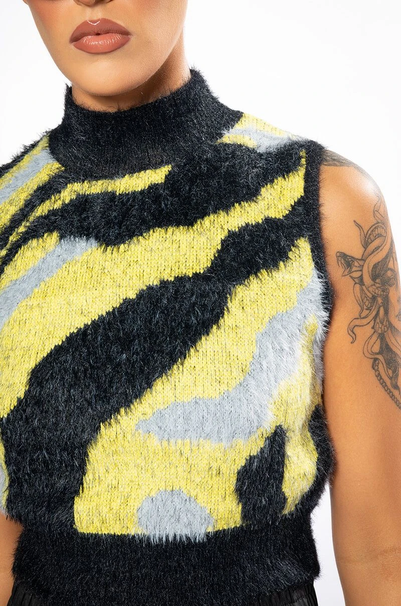 FEELING DANGEROUS SLEEVELESS CROPPED MOCK NECK SWEATER 10 FEELING DANGEROUS SLEEVELESS CROPPED MOCK NECK SWEATER - Image 8