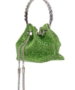 FEELING LUCKY RHINESTONE POUCH PURSE -akira shop feeling lucky rhinestone pouch purse green 4 4