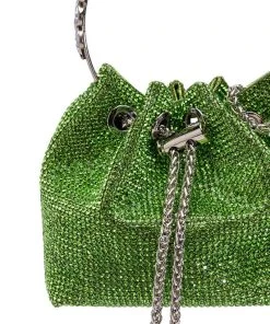FEELING LUCKY RHINESTONE POUCH PURSE -akira shop feeling lucky rhinestone pouch purse green 5 5