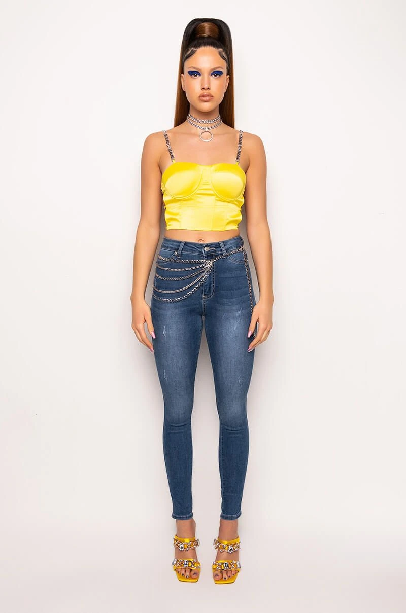 FEELING SPICY RHINESTONE CHAIN SATIN BUSTIER 17 FEELING SPICY RHINESTONE CHAIN SATIN BUSTIER - Image 15