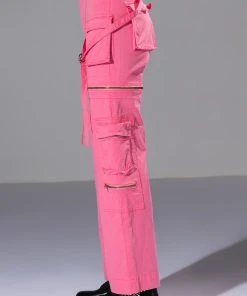 FEELS WIDE LEG CARGO PANT -akira shop feels wide leg cargo pant pink 7 7 c1