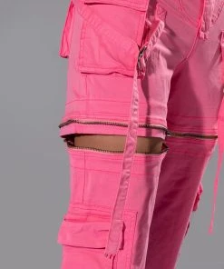 FEELS WIDE LEG CARGO PANT -akira shop feels wide leg cargo pant pink 9 9 c1