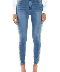 FELLING LIKE A STAR HIGH RISE RHINESTONE SKINNY JEANS