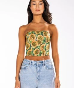 FIELD OF DREAMS BROCADE BUSTIER -akira shop field of dreams brocade bustier brown multi 4 4