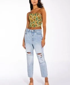 FIELD OF DREAMS BROCADE BUSTIER -akira shop field of dreams brocade bustier brown multi 8 8