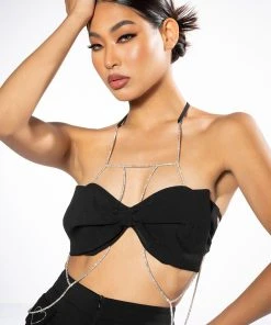 FLASHING LIGHTS RHINESTONE ROPE BRALETTE