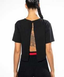 FLAUNT IT OPEN BACK T SHIRT 15 FLAUNT IT OPEN BACK T SHIRT -akira shop flaunt it open back t shirt black 6 6