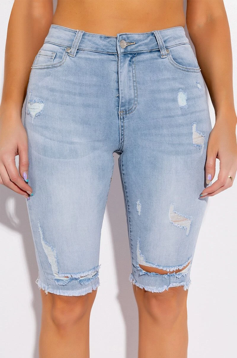 FLEX FIT EXTREME STRETCH DISTRESSED BERMUDA SHORTS 4 FLEX FIT EXTREME STRETCH DISTRESSED BERMUDA SHORTS - Image 2