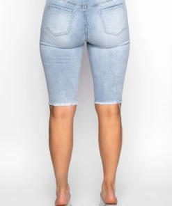 FLEX FIT EXTREME STRETCH DISTRESSED BERMUDA SHORTS 14 FLEX FIT EXTREME STRETCH DISTRESSED BERMUDA SHORTS -akira shop flex fit extreme stretch distressed bermuda shorts light blue denim 6 6