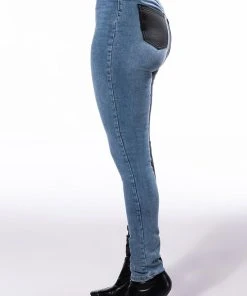 EXTREME STRETCH HIGH WAIST SKINNY JEANS -akira shop flex fit extreme stretch half and half pu high waist skinny jeans black denim 7 7 c1